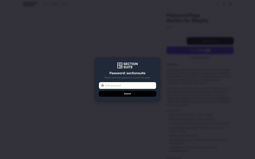 Password Page Section for Shopify